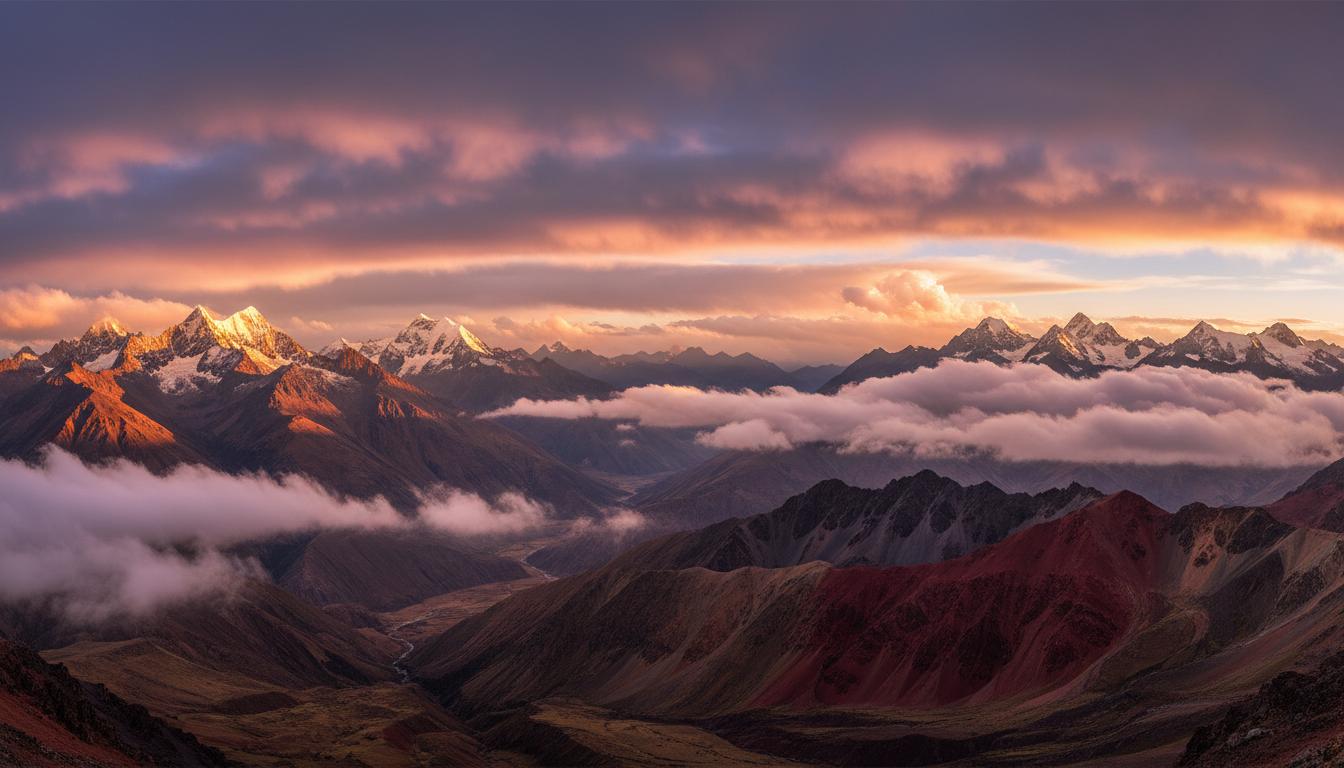Panorama des montagnes des Andes péruviennes
